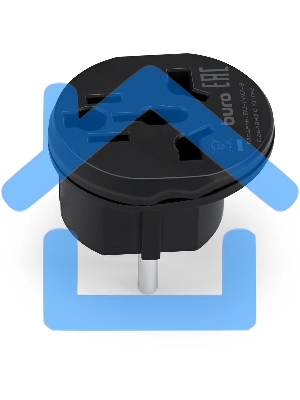 Адаптер-переходник Buro BU-PA01-B, 1 розетка, черный (пакет ПЭ)