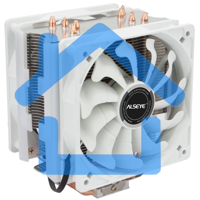 Кулер для процессора Alseye S120D-W белый, 120 мм, алюминий/медь, 1700 об/мин, 38.8 дБ, 4 pin, 135 Вт, 153 мм