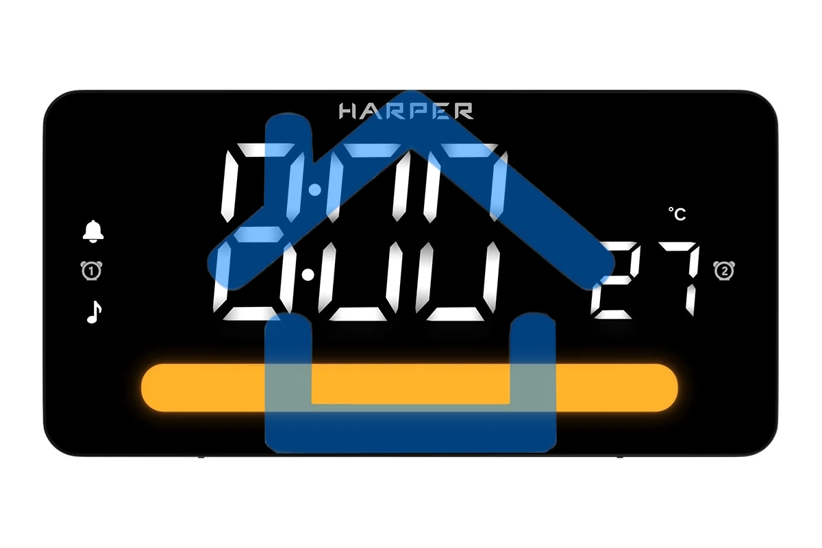 Радиобудильник Harper HCLK-5030 black - белый led