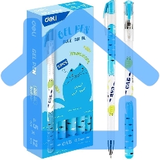 Ручка гелевая Deli EG81-BL ассорти, синие чернила, линия 0.5мм