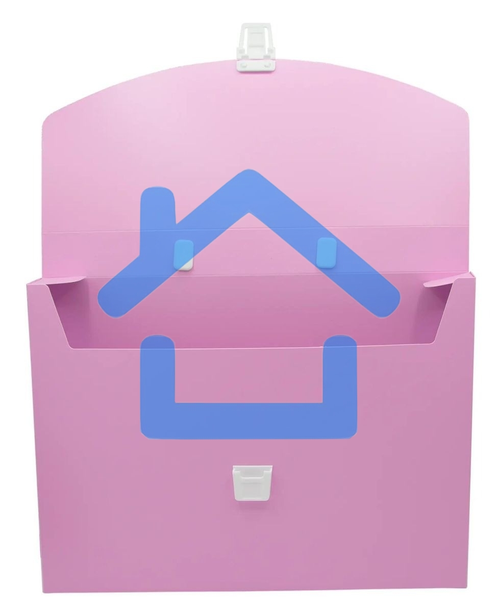 Папка-портфель Бюрократ Pastel PASTPP01PINK 1 отдел. A4 пластик 0.7мм розовый