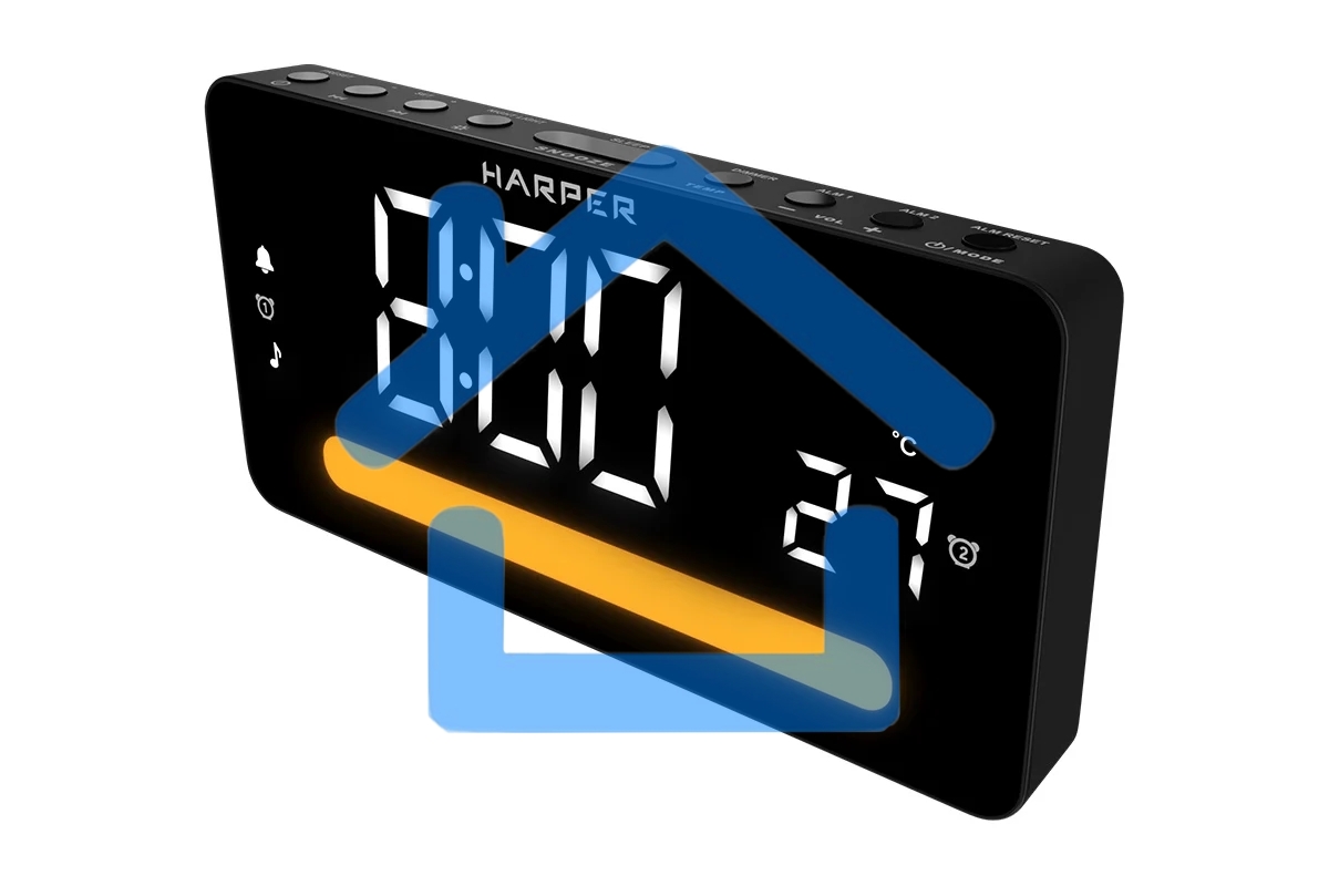 Радиобудильник Harper HCLK-5030 black - белый led