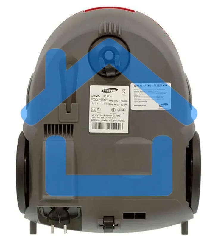 Пылесос Samsung VCC5251V3R 1800Вт, красный 410/1800 Вт, уборка сухая, пылесборник мешок, контейнер 2л