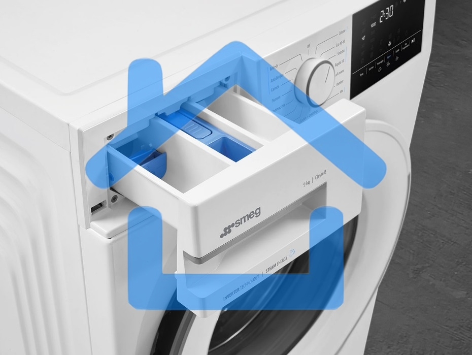 Стиральная машина SMEG WN94SEB белый, загрузка фронтальная 9 кг, 1400 об/мин, класс А+++