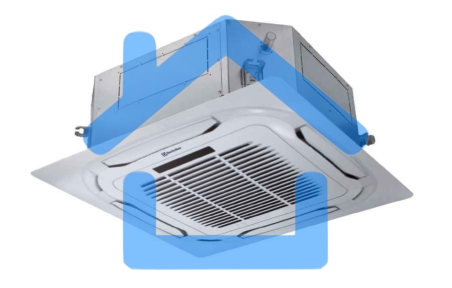 Фанкойл кассетный двухтрубный Electrolux EFR-950R V2 1700 м³/час, 1680 л/ч, 90 м², 9/13,5 кВт, 44.2 дБ