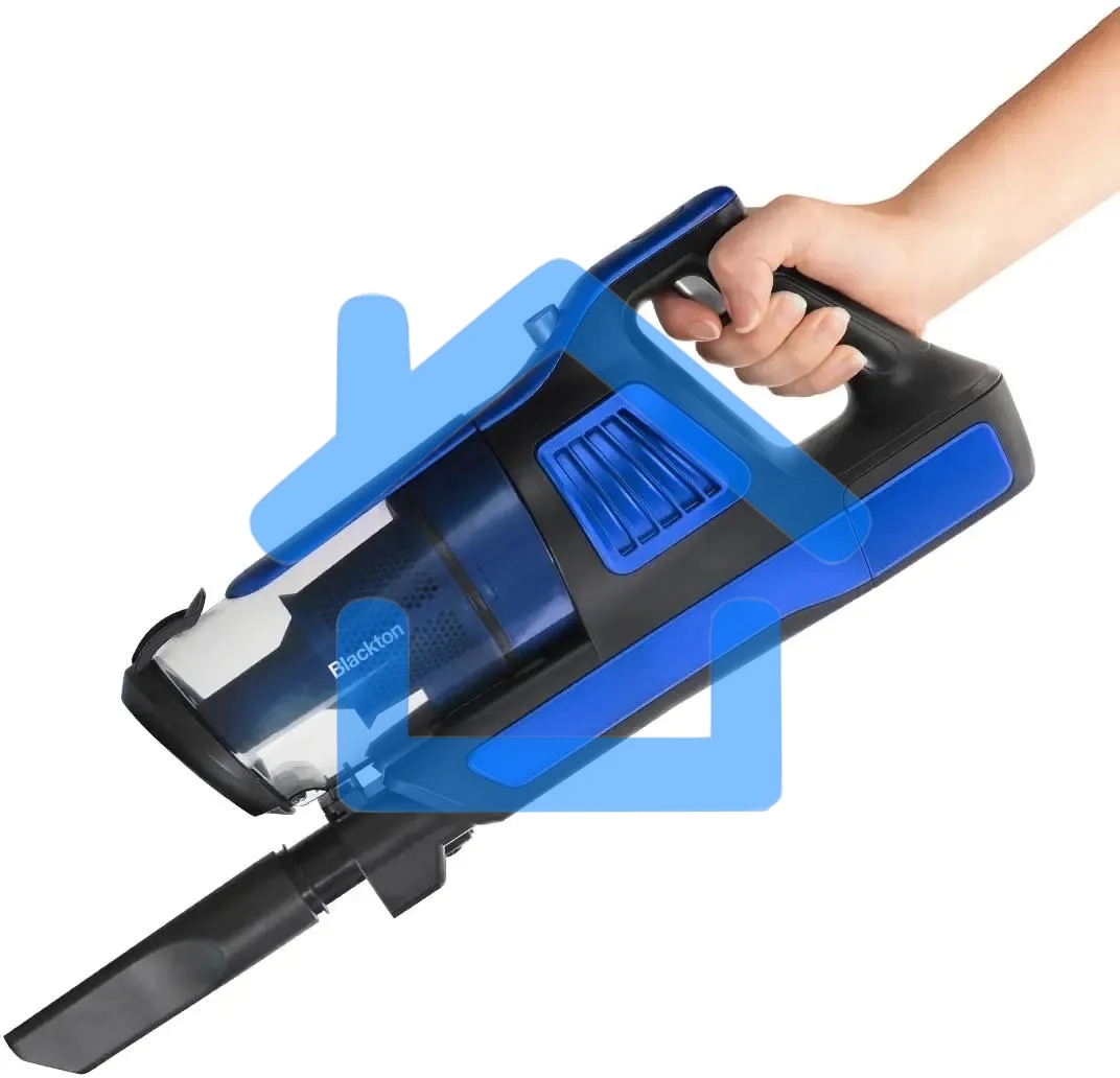 Пылесос вертикальный Blackton Bt VCA1401B черный-синий, питание от аккумулятора, 120 Вт, уборка сухая, пылесборник 0.6 л, работа от АКБ max 40 мин