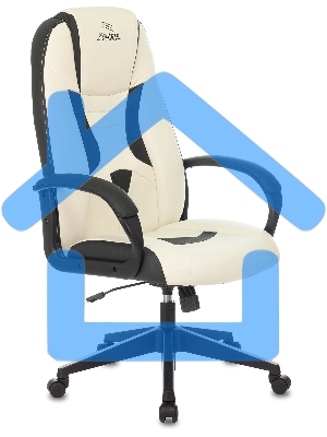 Кресло игровое Бюрократ Zombie 8 белый/черный, искусственная кожа, крестовина пластик