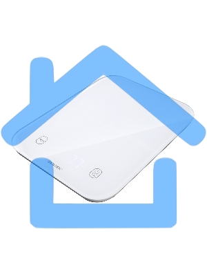 Кухонные весы Centek CT-2480 LED WHITE, сенсор, 150х15х205мм, max 5кг, шаг 1г, Авто Ноль/Выкл