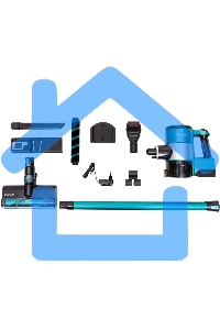 Пылесос вертикальный Pioneer VC470S бирюзовый, питание от аккумулятора, 130 Вт, уборка сухая/влажная, пылесборник 0.6 л, работа от АКБ max 40 мин.