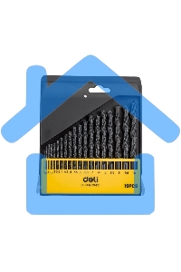 Набор ручного инструмента Deli Набор сверл по металлу HSS (1-10мм, 19 шт) Deli DH-MHZ019-ED1 пластиковый кейс