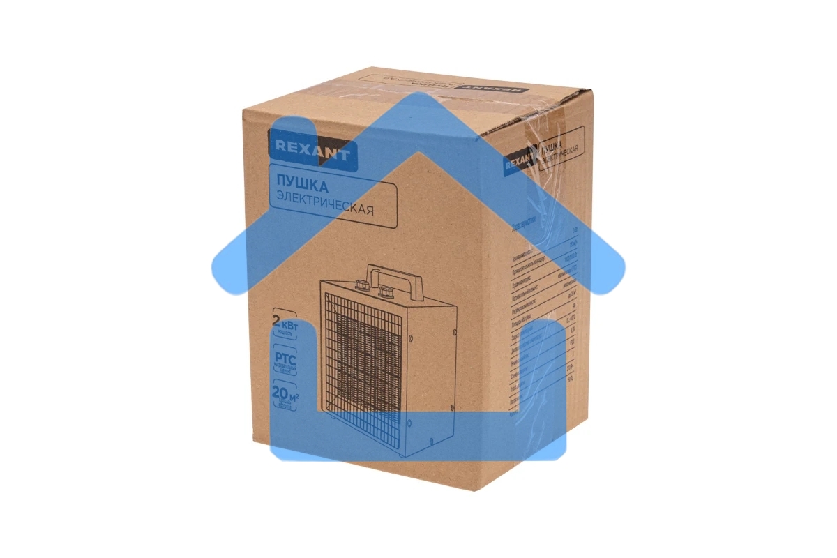 Пушка тепловая электрическая Rexant 60-0041 квадратная, PTC, 2кВт