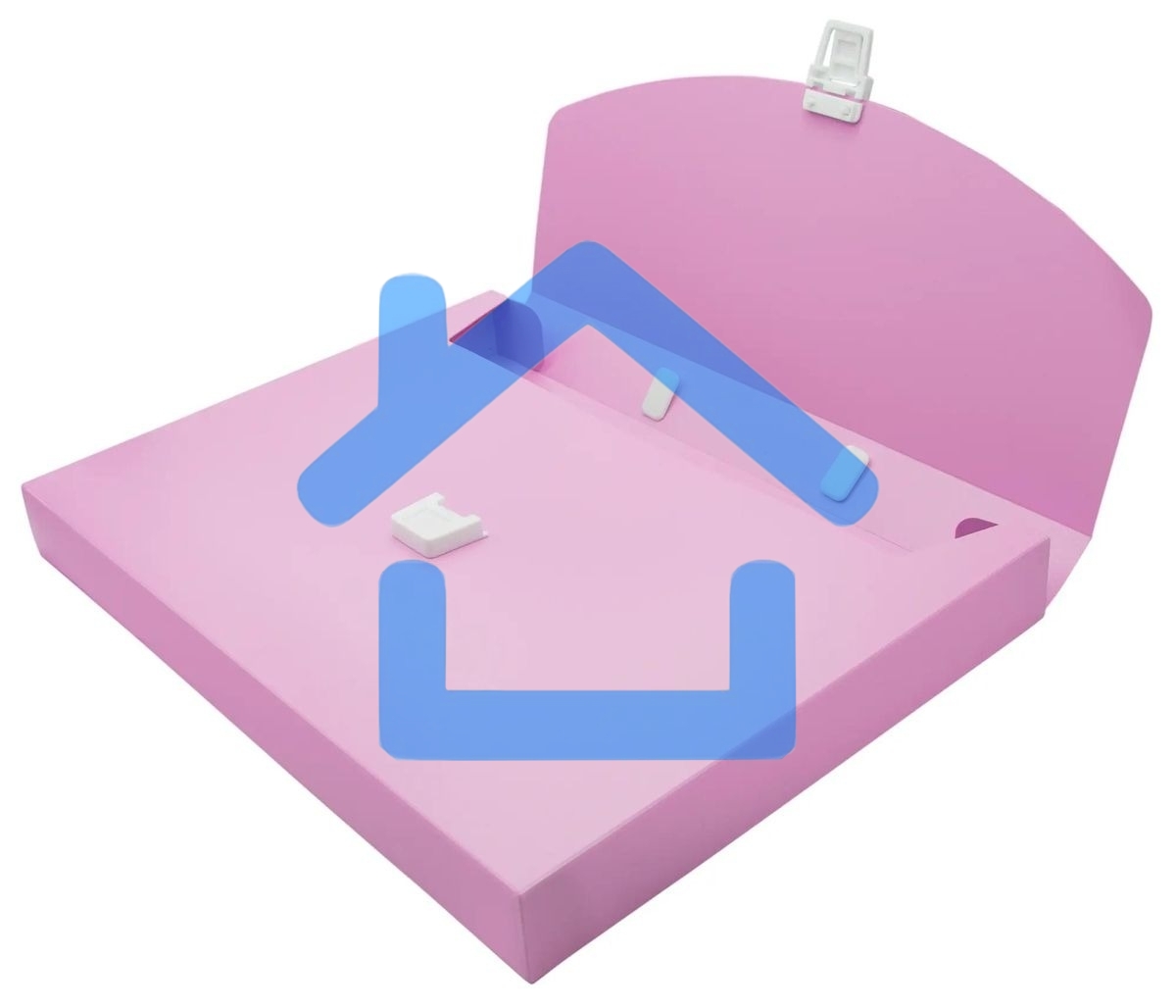 Папка-портфель Бюрократ Pastel PASTPP01PINK 1 отдел. A4 пластик 0.7мм розовый