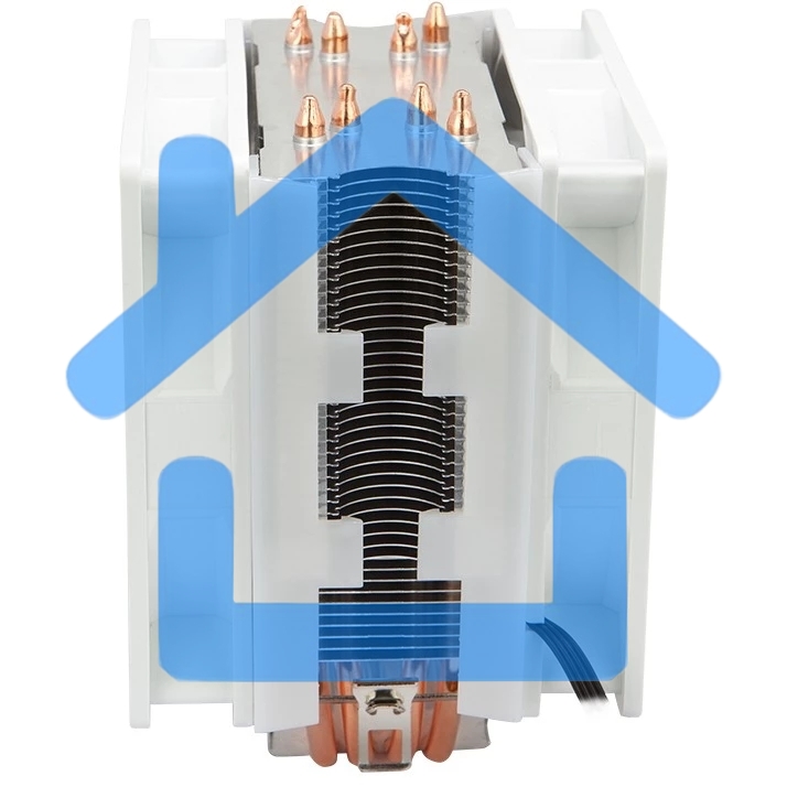 Кулер для процессора Alseye S120D-W белый, 120 мм, алюминий/медь, 1700 об/мин, 38.8 дБ, 4 pin, 135 Вт, 153 мм