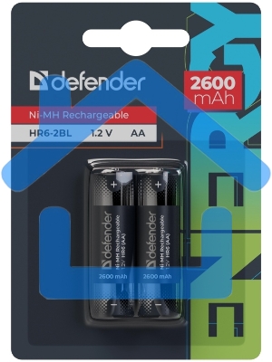 Аккумуляторная батарея Defender HR6-2BL 2600 mAh АА, Ni-MH, блистер, 2 шт.