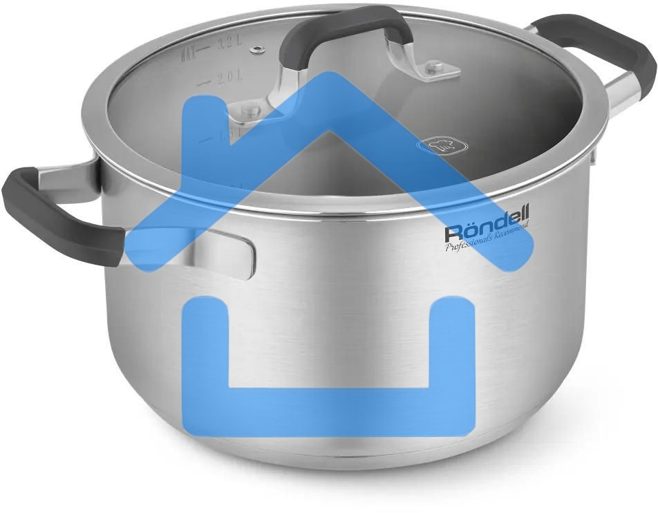 Кастрюля Rondell Stolz RDS-1753, 3.2л, 20см, с крышкой, сталь