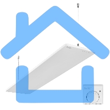 Комплект обогреватель инфракрасный Ballu BIH-GSW-0.5 + BMT-1 белый, 500 Вт, 10 м2, термостат
