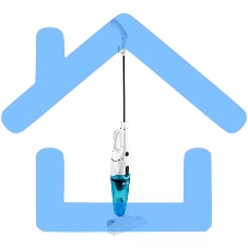 Пылесос вертикальный/ручной H-clean HVC 101 белый/голубой, питание от сети, 225 Вт, уборка сухая, пылесборник 0.8 л