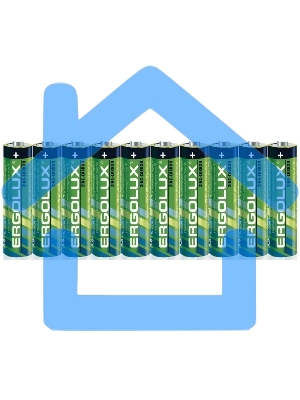 Мизинчиковая батарейка Ergolux R 03 SR10 (R03 SR10, ААА 1.5В)(10 шт. в уп-ке)