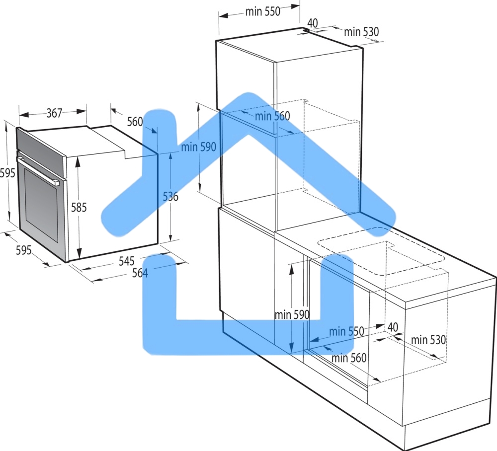 Духовой шкаф электрический Gorenje BOS6737SYB черный