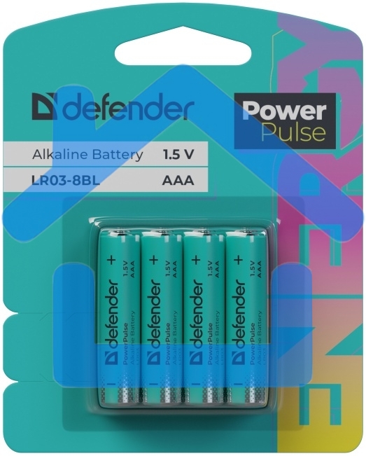 Батарейка алкалиновая Defender LR03-4BL ААА, блистер, 4 шт.,PowerPulse