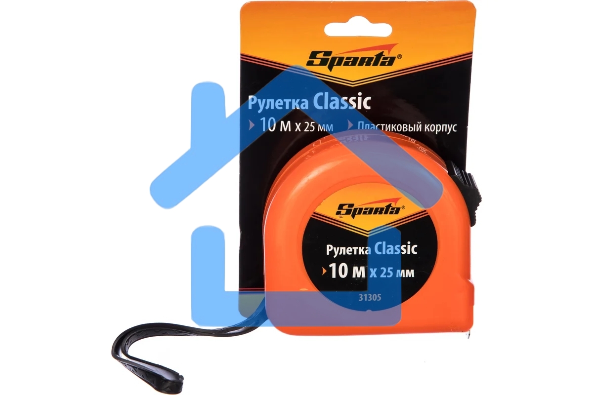 Рулетка Classic, 10 м х 25 мм, пластиковый корпус Sparta