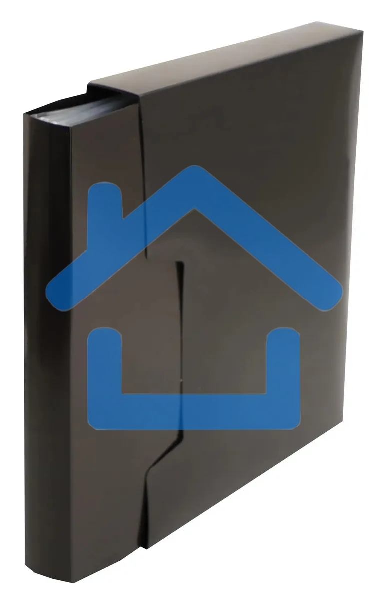 Папка с 80 прозрачными вкладками Бюрократ DeLuxe DLVBOX80BLCK A4, пластик, 0.7мм, черный в коробе