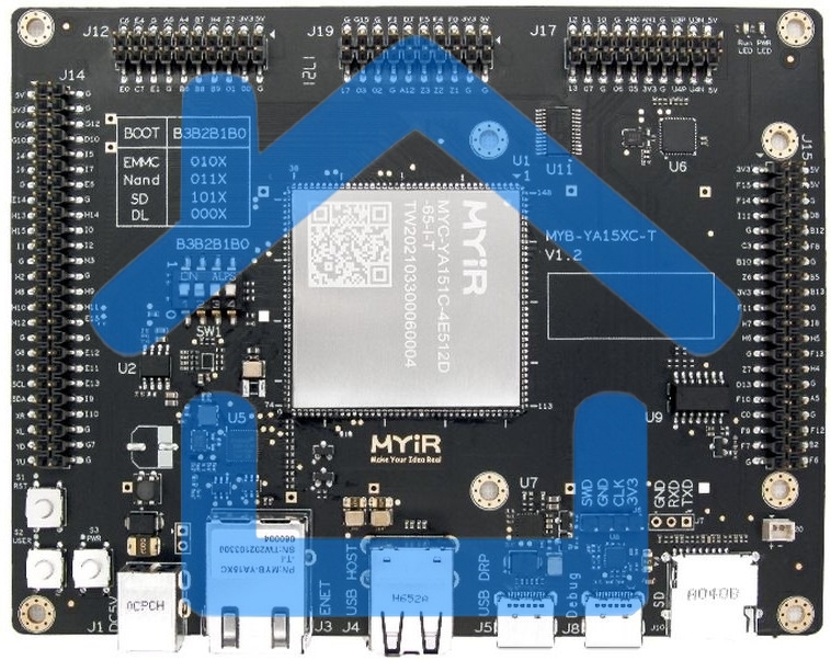 Плата разработки Myir MYD-YA151C-4E512D-65-I-T MYC-YA15XC-T CPU Module as Controller Board, ST STM32MP1 MPU based on 650MHz Single or Dual Arm Cortex-A7 and 209MHz Cortex-M4 Cores,256MB/512MB DDR3L, 256MB Nand Flash/ 4GB eMMC, 32KB EEPROM, Power Managemen
