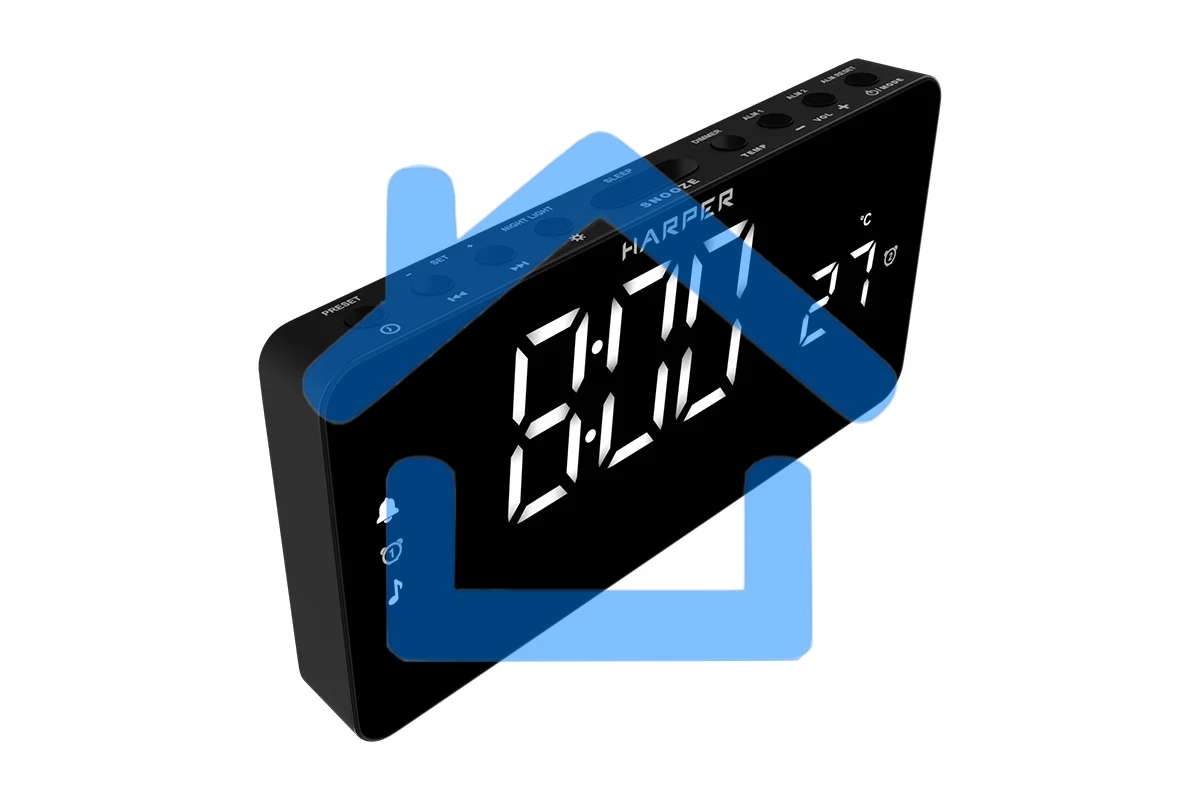 Радиобудильник Harper HCLK-5030 black - белый led