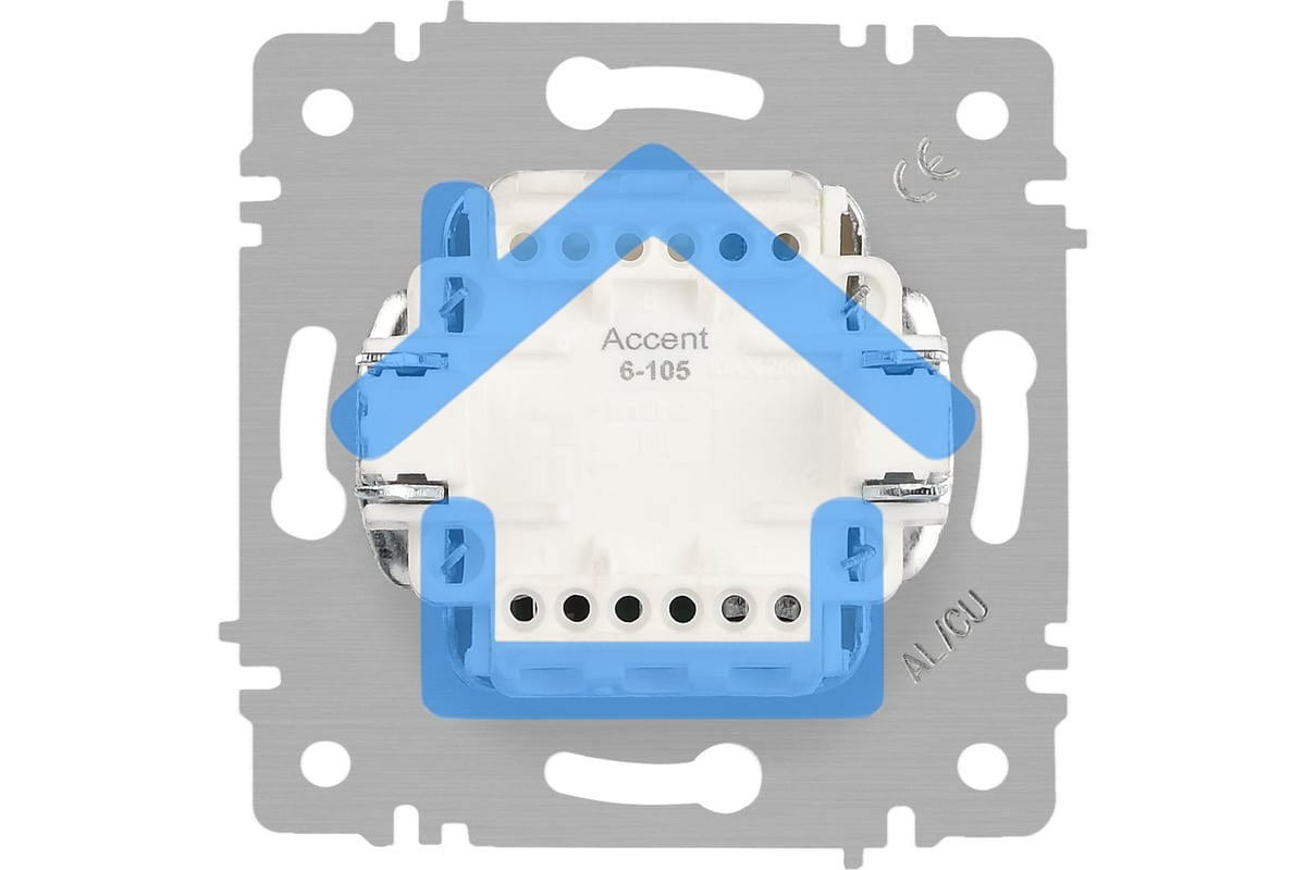 Выключатель Intro Accent 6-105-05 двойн. с подсветкой 10А-250В IP20 СУ AL/CU антрацит Б0063516