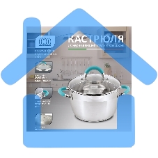 Кастрюля MALLONY BRAVO нержавеющая сталь, со стеклянной крышкой, 2,9 л, d-18