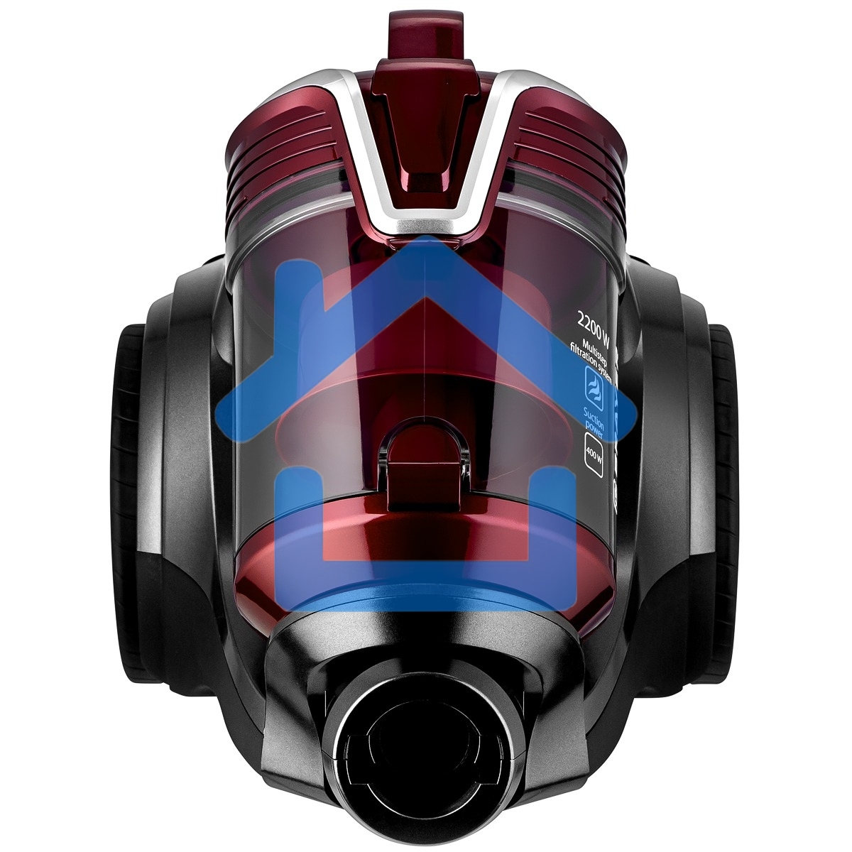 Пылесос BRAYER BR4211 черный/бордовый, 400/2200 Вт, уборка сухая, пылесборник контейнер, 3 л