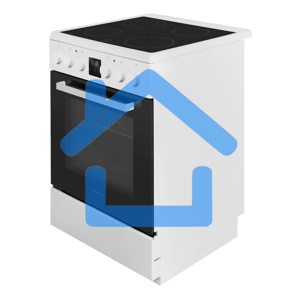 Плита электрическая Maunfeld MEC67CW08TD белый, конфорок 4 шт, духовка 59 л, 60 см x 85 см x 60 см