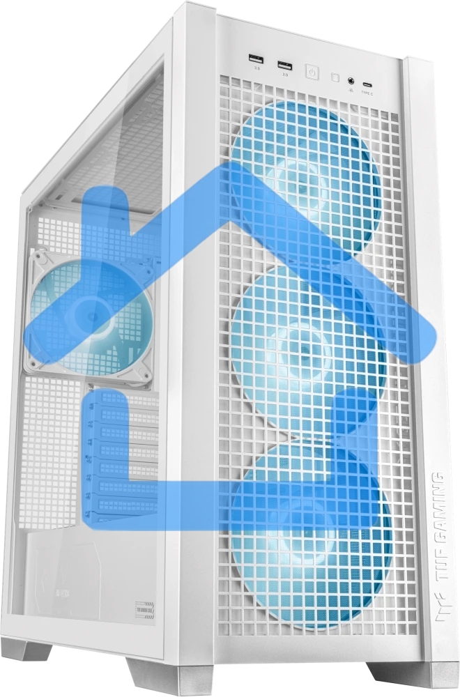 Компьютерный корпус ASUS TUF GAMING GT302 TG ARGB белый/ GT302/ARGB FANS/WHT (90DC00I3-B19000)