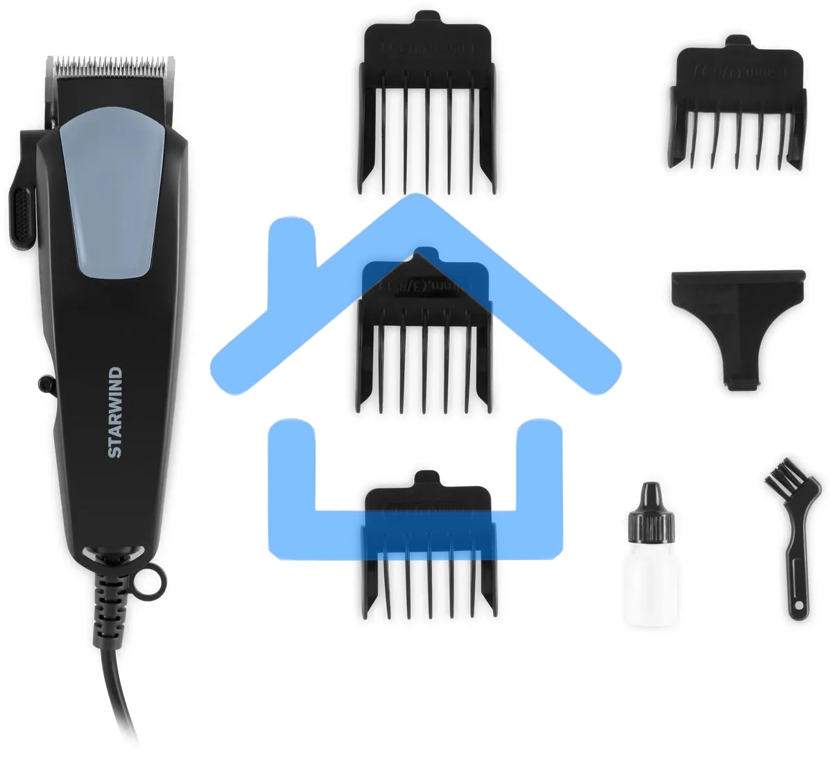 Машинка для стрижки Starwind SHC 1788 черный/серый 8Вт (насадок в компл:4шт)