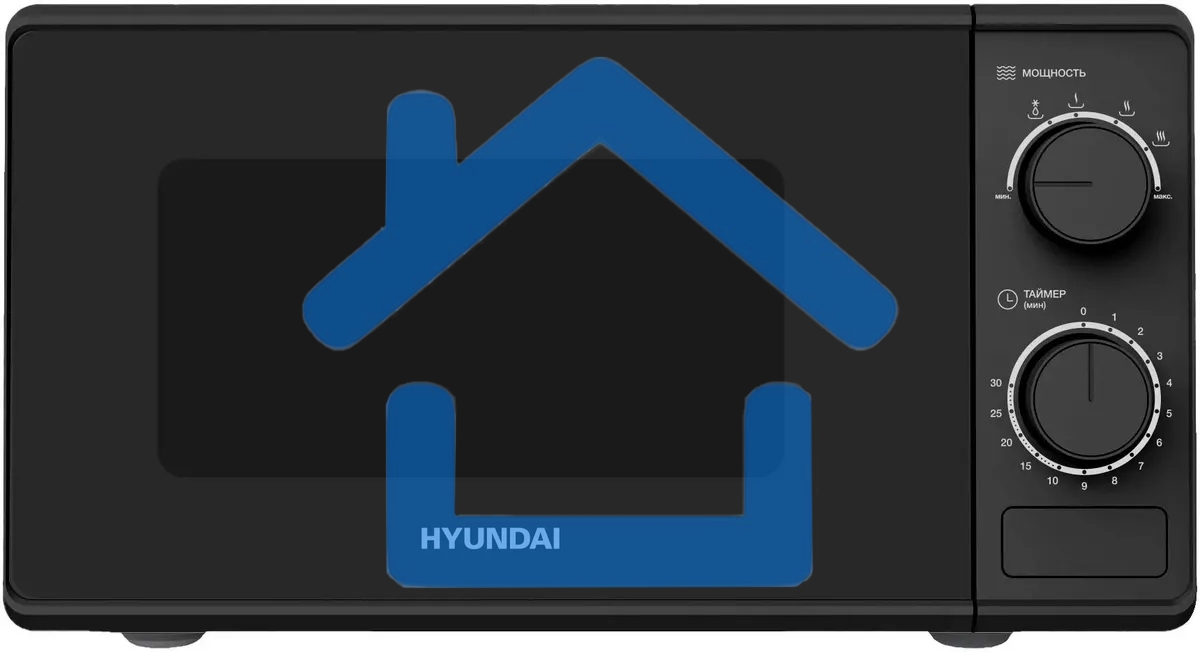 Микроволновая печь Hyundai HYM-M2096 черный, 20 л, 700 Вт, переключатели - поворотный механизм