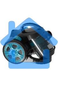 Пылесос Blackton Bt VC1802B черный/голубой, 350/1400 Вт, уборка сухая, пылесборник контейнер 2 л