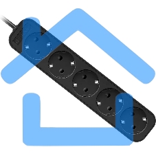 Удлинитель Defender M550 черный, 5 м, EURO, 5 розеток, 2200 Вт