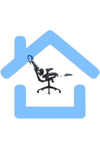 Кресло офисное Cactus CS-CHR-MC01-BLBK синий, сиденье черный, сетка/ткань, с подголов. крестов. пластик, подст. для ног