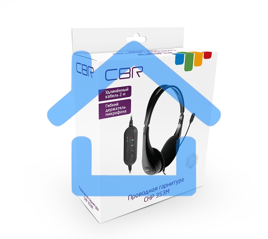 Гарнитура CBR CHP 353M Black, проводная стерео, микрофон с шумоподавл., USB, регул. оголовья, длина кабеля 2,2 м, черный