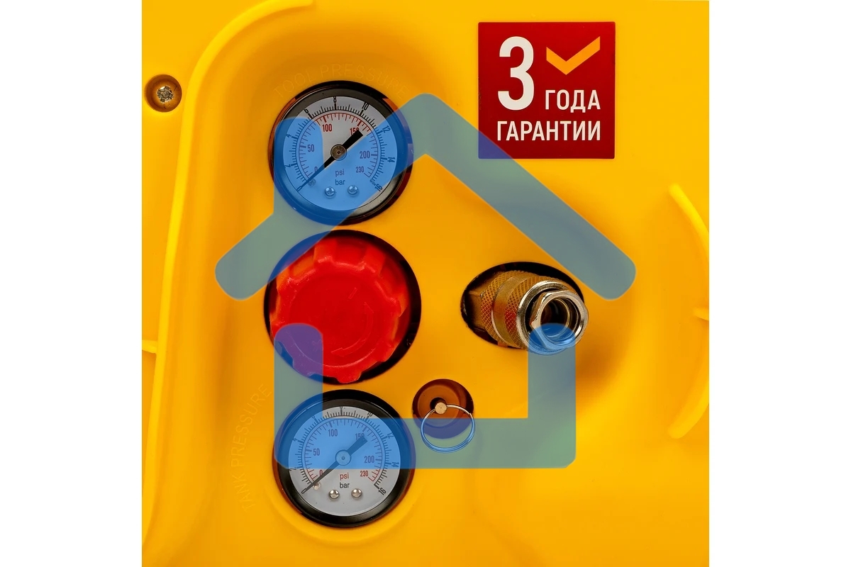 Компрессор воздушный DL1300, 10 бар, 1,3 кВт, 180 л/мин, 5 л, с набором аксессуаров Denzel