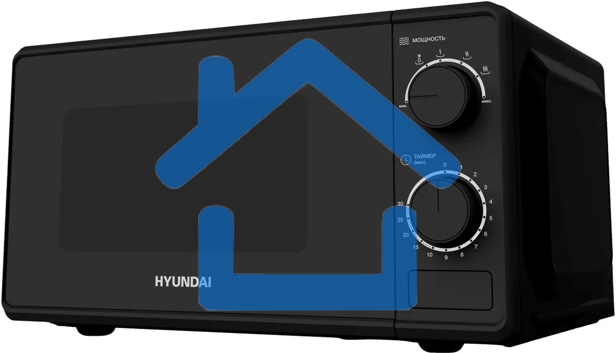 Микроволновая печь Hyundai HYM-M2096 черный, 20 л, 700 Вт, переключатели - поворотный механизм