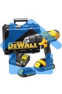 Дрель-шуруповерт DeWalt DCD778S2T-QW, Аккумуляторная, 18В, 2 АКБ, Ударная, Кейс