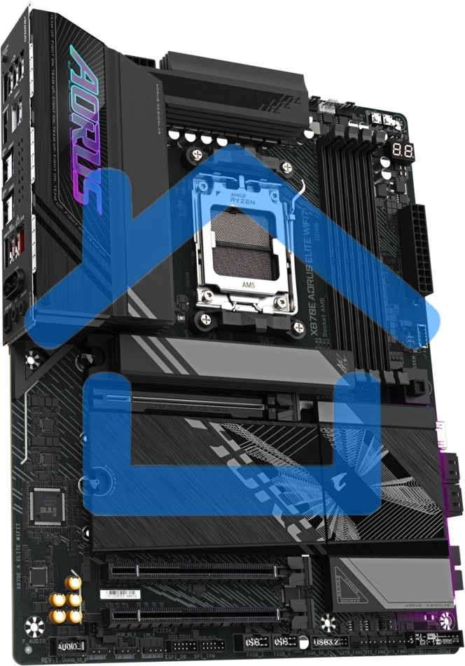 Материнская плата Gigabyte X870E AORUS ELITE WIFI7, AM5, AMD X870E, 4xDDR5, 4xSATA, 4xM.2, 1xPCI-E 5.0 x16, 1xPCI-E 4.0 x4, 1xPCI-E 3.0 x4, 1xHDMI, 1x 2.5Gb LAN, 4xUSB-A 3.2 Gen 1, 2xUSB-A 3.2 Gen 2, 4xUSB-A 2.0, 2xUSB-C 4.0, 2x3.5 мм, 7.1, ATX