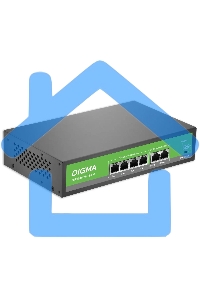 Коммутатор Digma DSP204F-2F-T80 DSP204F-2F-T80 V1 (L2) 6x100Мбит/с 4PoE 4PoE+ 80W неуправляемый