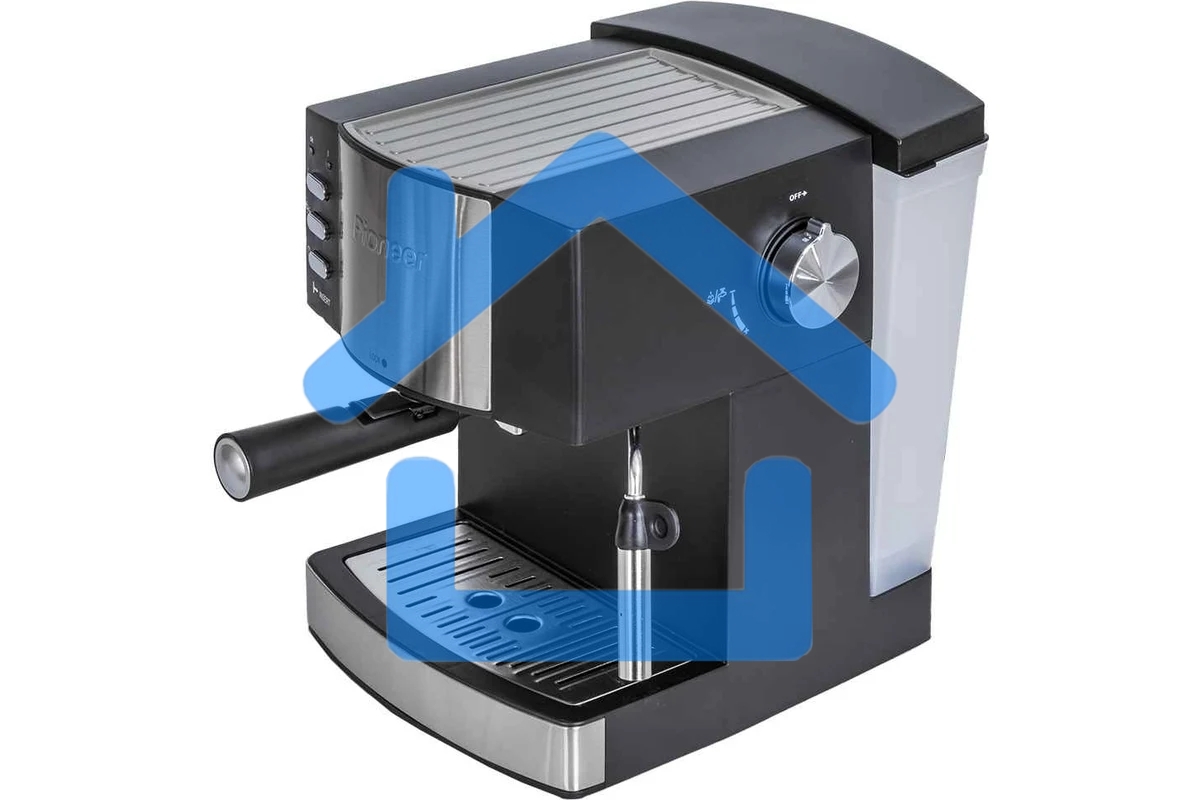Кофеварка рожковая Pioneer CM111P черный/серебристый, исп. кофе - молотый, 1.5 л, 850 Вт, 15 Бар