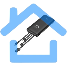 Портативный аккумулятор Powerbank Perfeo ABSOLUTE 10000mah In Micro usb,USB /Out USB,Micro usb,Type-C,Lightning, 2.1А/ черный (PF_B4878)