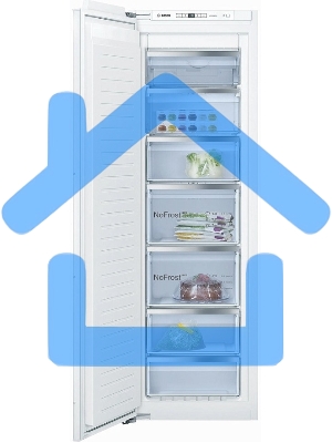 Встраиваемый морозильный шкаф Bosch GIN81AEF0U, белый, 212л, 5 ящиков