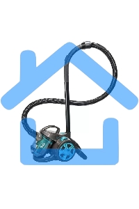 Пылесос Blackton Bt VC1802B черный/голубой, 350/1400 Вт, уборка сухая, пылесборник контейнер 2 л