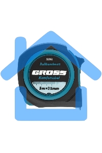 Рулетка Komfortabel, 5 м х 25 мм, обрезиненный корпус Gross