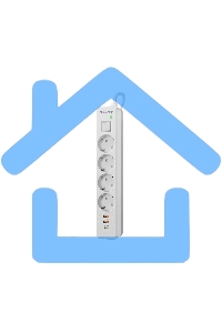 Удлинитель с сетевым фильтром Defender DFS 145, белый, 4розетки, USB+TypeC, 5 м.